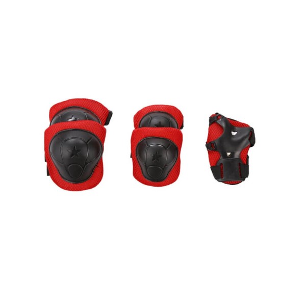 Full protection set, knee, elbow, wrist, red and black color, model CSP02